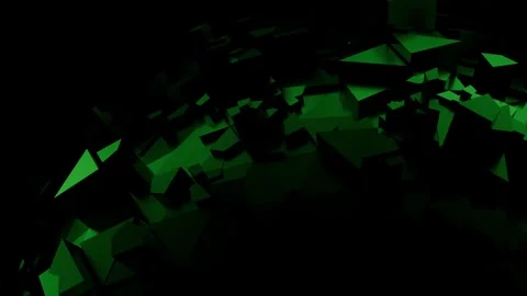 Abstract green low poly geometric landscape with faceted polygon shapes Stock-Footage 340977624