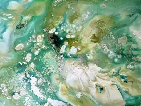 Abstract green marble fluid painted background. Alcohol ink or watercolor art Stock Illustration