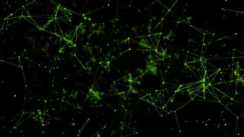 Abstract Green Matrix Geometrical Plexus Illustrazione stock