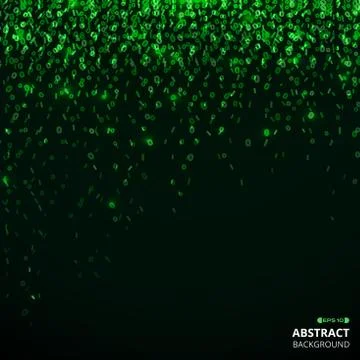 Abstract of green the matrix number pattern background. Stock Illustration