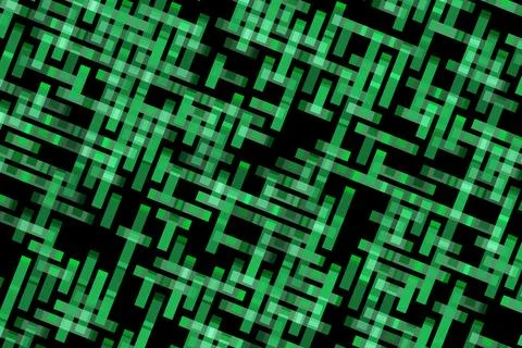 Abstract green maze pattern with black background Stock Illustration