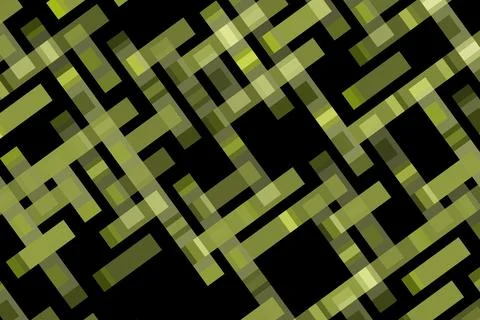 Abstract green maze pattern with black background Stock Illustration