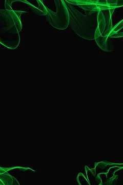 Abstract Green Mesh Waves Frame on Black Background Stock Illustration