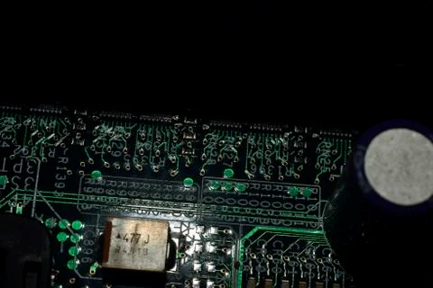 Abstract green microcircuit Foto stock