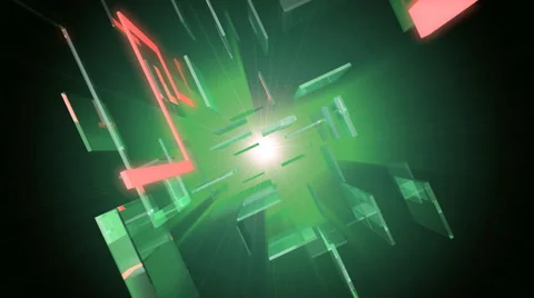 Abstract Green Mirrors Forward Stock Footage 58951830