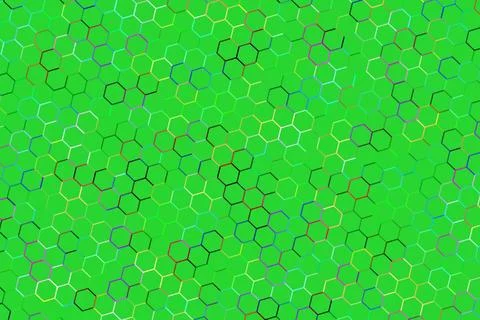 Abstract green molecular pattern with hexagon shapes Stock Illustration
