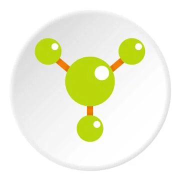Abstract green molecules icon circle 스톡 일러스트