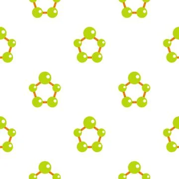 Abstract green molecules pattern flat Stock Illustration