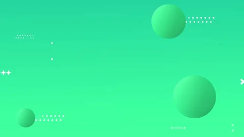 Abstract green motion background, with floating spheres, and geometric Video stock 347300502