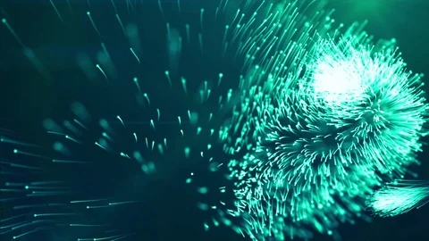 Abstract green motion background with flying lights Stock Footage 80408274