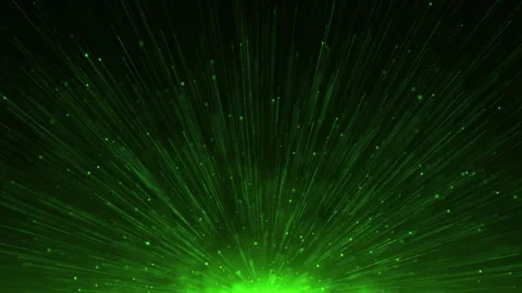 Abstract green motion background, light rays moving up, black background, ove Vídeo Stock 274047816