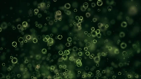Abstract green motion background with small particles bubbles in space Stock Footage 327570249