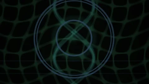 Abstract Green Motion Graphic Loop with Glowing Circles and Grid Pattern Stock Footage 343688186