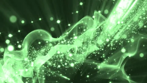 Abstract green motion particles. Video stock 71651750