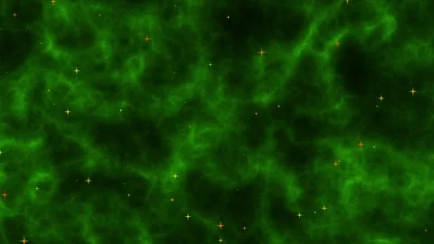 Abstract green nebula background animated with subtle starry sky, suitable .. Stock Footage 260373387