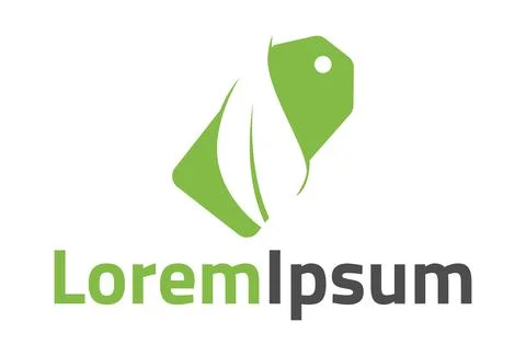 Abstract green negative space leaf organic nature tag concept logo design	 Illustrazione stock