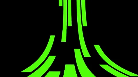 Abstract Green Neon Arrow Background with 3D Light Symbol Illustration Stock Footage 340597717