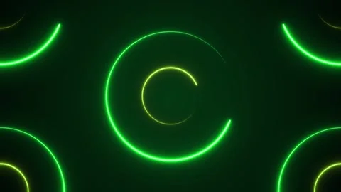 Abstract green neon background with circles Stock Footage 245470247
