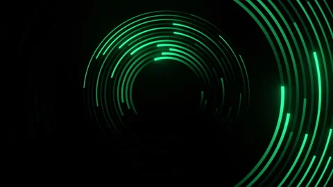 Abstract Green Neon Circular Lines Background Stock Footage 267182900