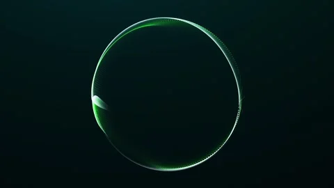 Abstract green neon data orb, 4K 60fps seamless loop, curved wire lines cre.. Stock Footage 336201592