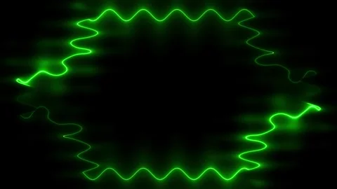 Abstract Green Neon Frame Stock Footage 284400355