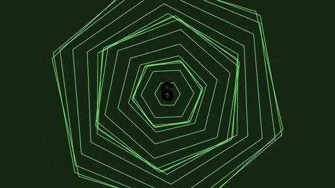 Abstract green neon hexagonal digital pattern background loop Stock Footage 342093710