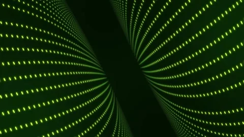 Abstract Green Neon Light Dot Tunnel Spiral Loop Futuristic 4K Background Stock Footage 333669905
