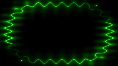 Abstract Green Neon Light Frame Stock Footage 284400347