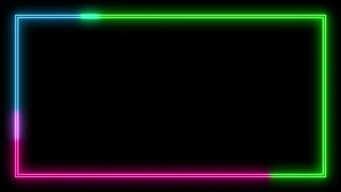 Abstract Green Neon light rectangle frame loading icon background in retro style Stock Footage 282589748