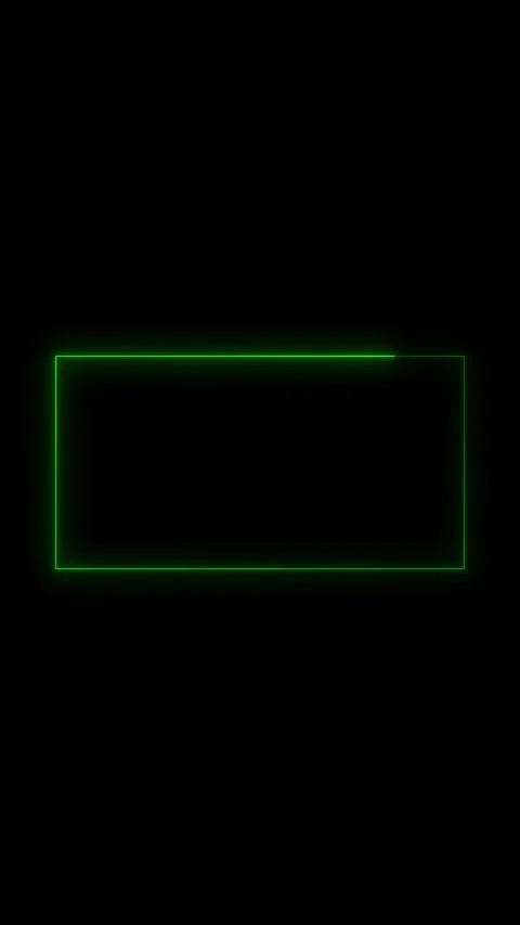 Abstract green neon light rectangle frame animating on a solid black backgr.. 库存影片 332880164