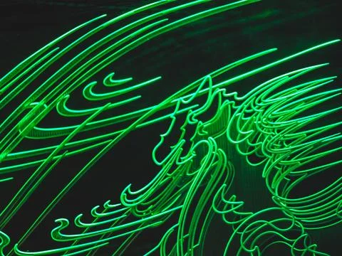 Abstract green neon lights background Stock Illustration