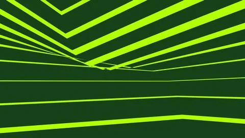 Abstract green neon lines forming a perspective room Stock Illustration