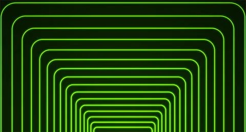 Abstract green neon square lines tech glowing background 스톡 일러스트