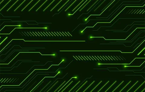 Abstract green neon technology background with circuit board lines 스톡 일러스트