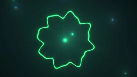 Abstract Green Neon Waveform Pulsing in Dark Digital Space. Stock Footage 340519284