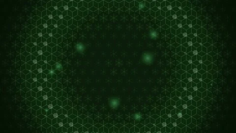 Abstract Green Network Grid with Glowing Particles, Futuristic Technology B.. Stock Footage 346659980