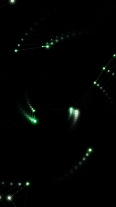 Abstract Green Network Plexus Rotating Dots and Lines Motion Graphic Vidéo 340271939