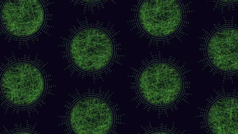 Abstract green network spheres on dark background, futuristic data visualization Stock-Footage 332107434