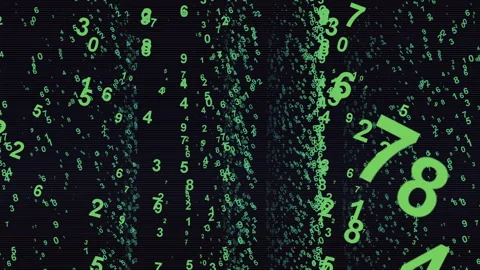 Abstract Green Numbers Digital Matrix Background Futuristic Style Stock Footage 304097917