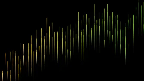 Abstract green orange linear financial bar chart showing upward growth trend Stock Footage 337461218