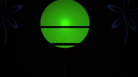Abstract Green Orb with Horizontal Lines and Subtle Floral Elements. Stock Footage 333916716