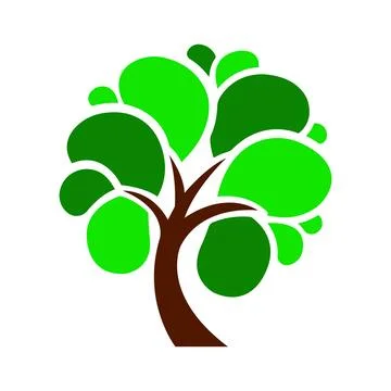 Abstract green organic tree logo icon for eco friendly wellness business br.. Stock Illustration
