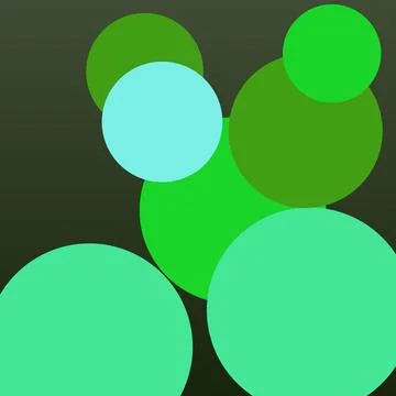 Abstract green overlapping circles in gradient color design Stock Illustration