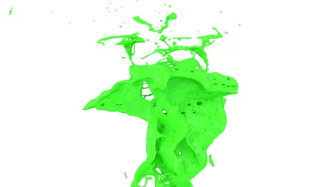 Abstract green paint splash in super slow motion, isolated on white (FULL HD) Stockbeeldmateriaal 44477447