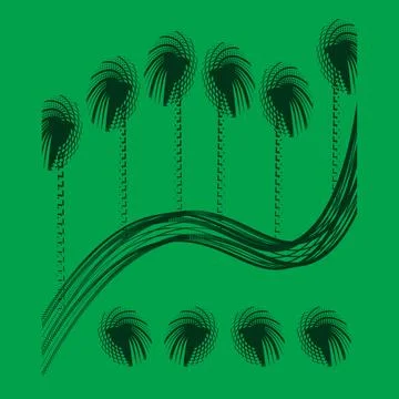 Abstract Green Palm Tree Pattern Background Stock Illustration