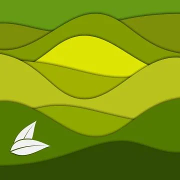 Abstract green paper background Stock Illustration