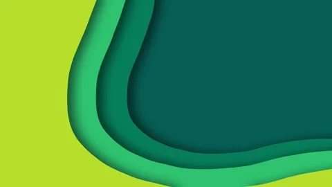 Abstract Green Paper Cut Layered Background with Organic Waves. 库存影片 344126065