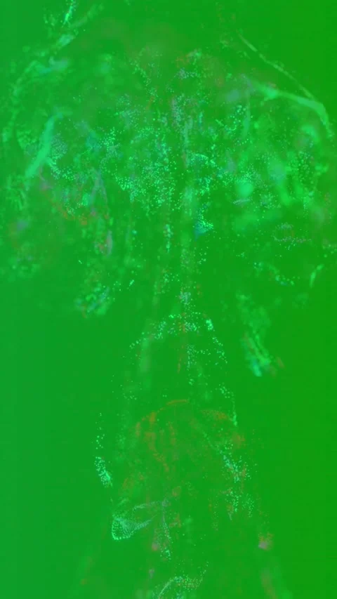 Abstract green particle explosion and dust flow on chroma key background Stock Footage 340118355