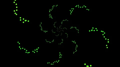 Abstract Green Particle Spiral Vortex VJ Loop Stock-Footage 336926307