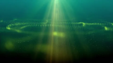 Abstract Green Particles And Rays Background Loop Stock Footage 201953724